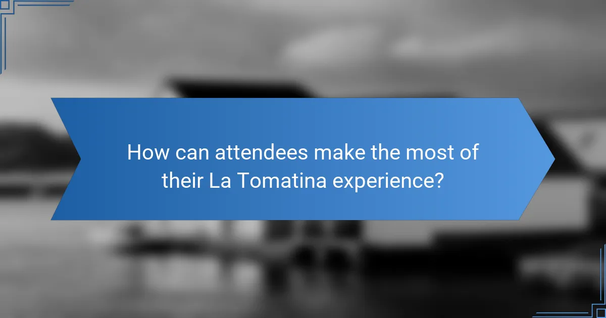 How can attendees make the most of their La Tomatina experience?