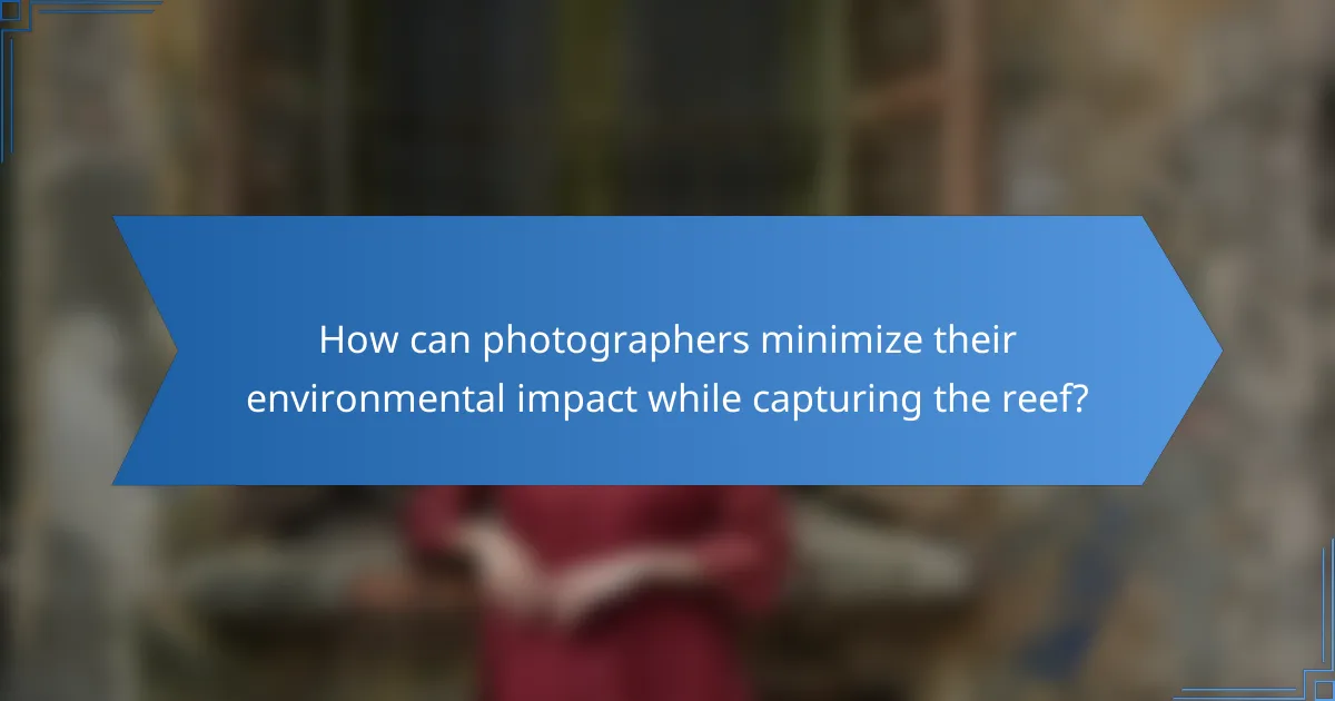 How can photographers minimize their environmental impact while capturing the reef?