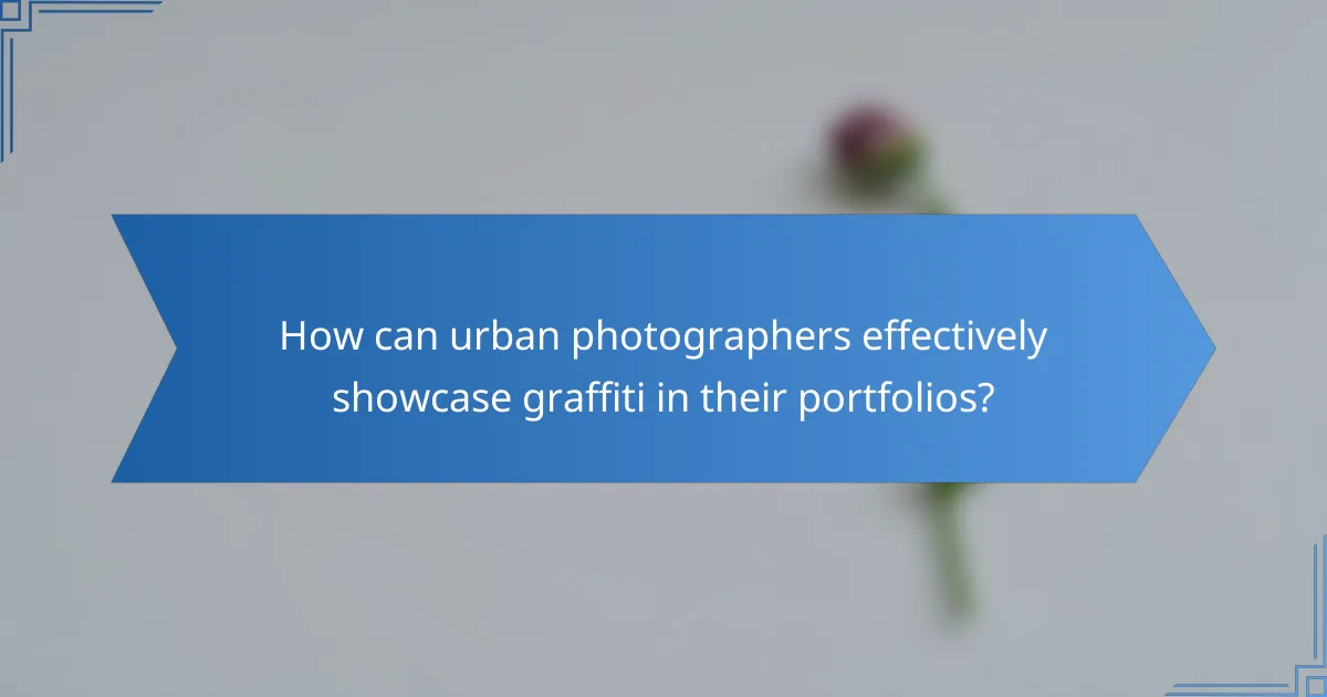 How can urban photographers effectively showcase graffiti in their portfolios?