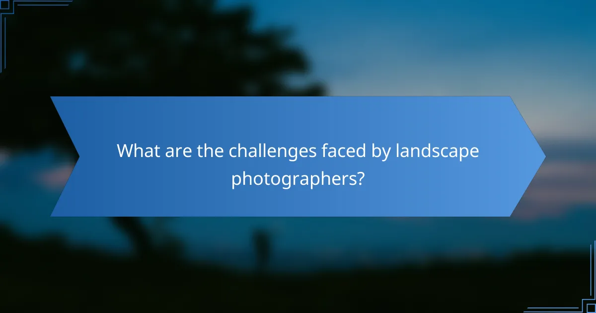 What are the challenges faced by landscape photographers?