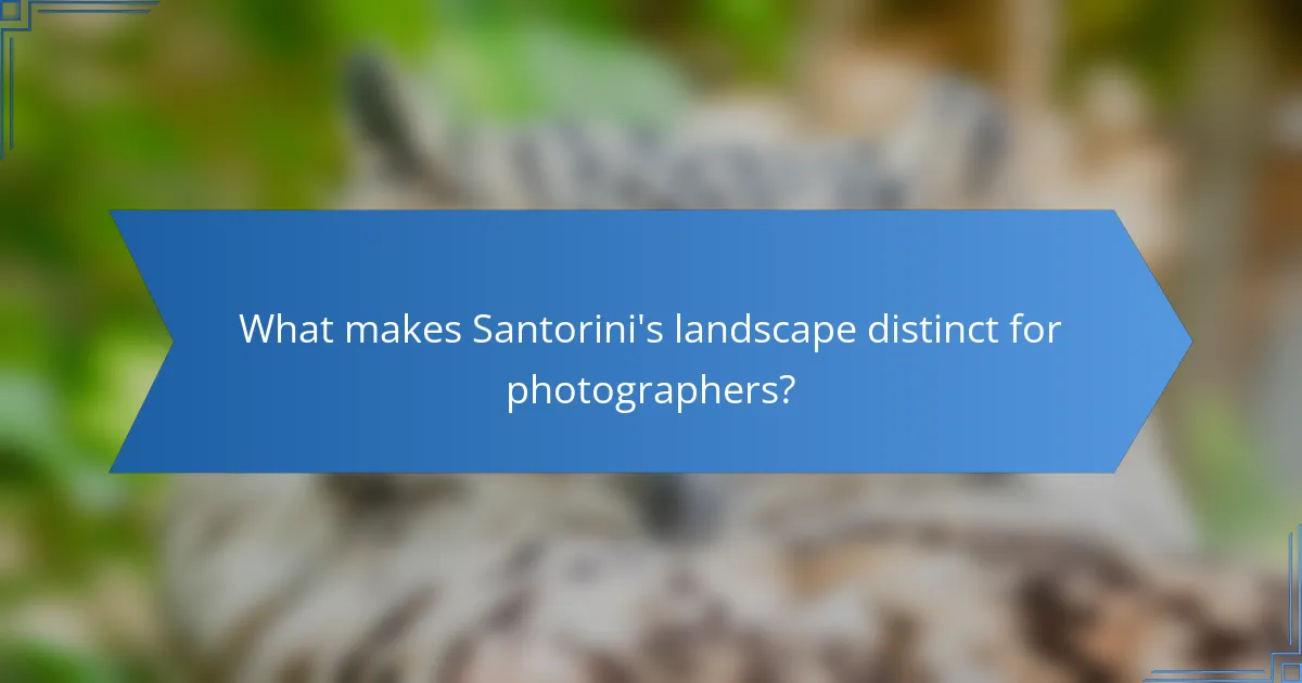 What makes Santorini's landscape distinct for photographers?