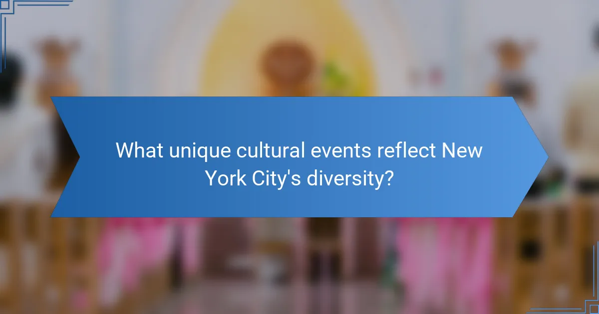 What unique cultural events reflect New York City's diversity?
