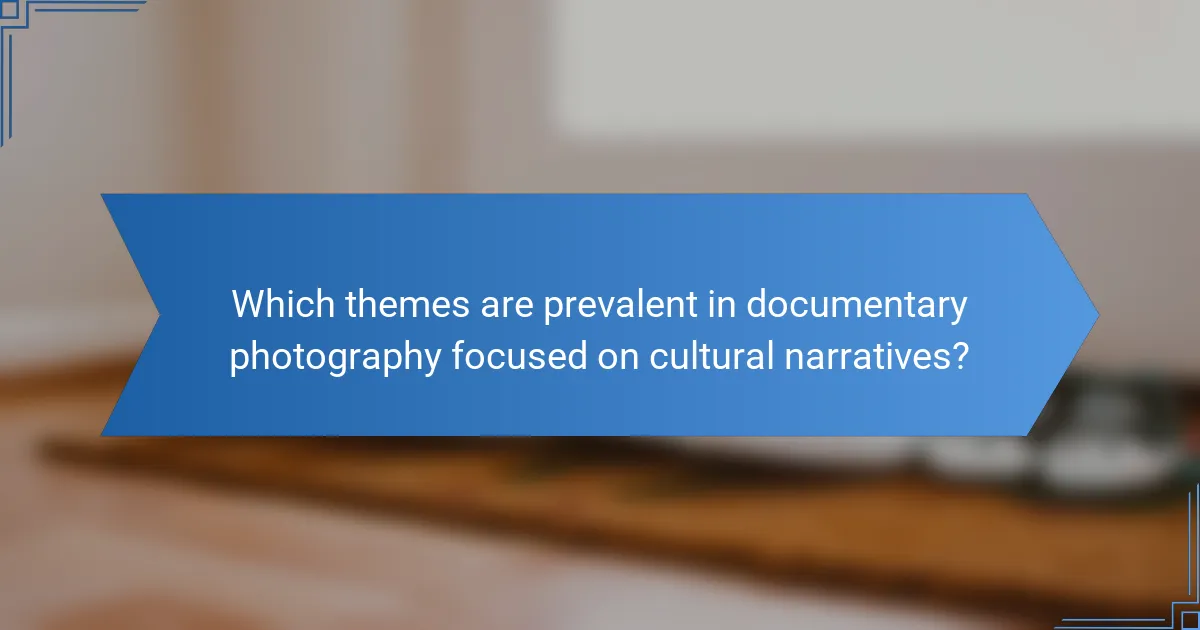 Which themes are prevalent in documentary photography focused on cultural narratives?
