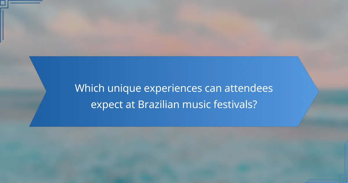 Which unique experiences can attendees expect at Brazilian music festivals?